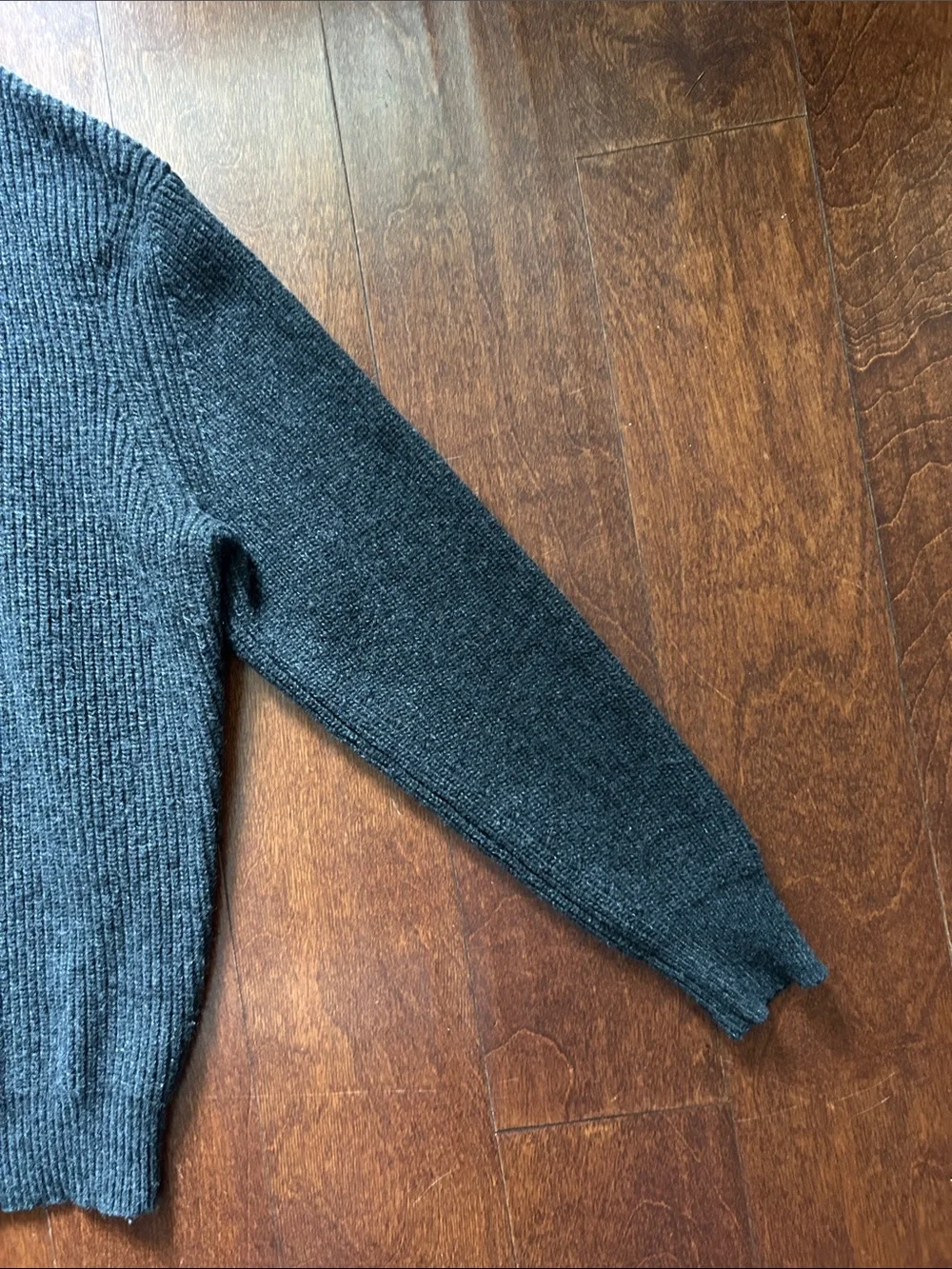 Lemaire  'Grey Melange' Men's Ribbed Shawl-Collar Wrap Cardigan, Size Small